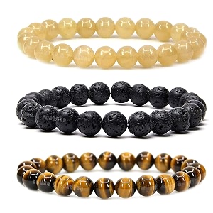 young amp forever natural healing crystal bracelet set for men amp women - 8mm round gemstone beads for reiki yoga amp meditation - pack of 3 choose your chakra