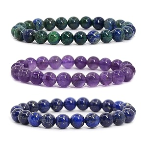young amp forever natural healing crystal bracelet set for men amp women - 8mm round gemstone beads for reiki yoga amp meditation - pack of 3 choose your chakra