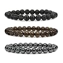 Young &amp; Forever Natural Healing Crystal Bracelet Set for Men &amp; Women - 8mm Round Gemstone Beads for Reiki, Yoga &amp; Meditation - Pack of 3 (Choose Your Chakra)