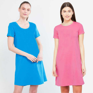 young trendz women nighty blue pink