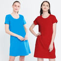 Young trendz Women Nighty (Red, Blue)