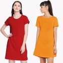 Young trendz Women Nighty (Red, Yellow)