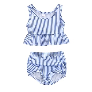 younger tree toddler baby girls summer swimsuit sleeveless striped swimwear two-piece suit beach bikini