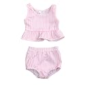 YOUNGER TREE Toddler Baby Girls Summer Swimsuit Sleeveless Striped Swimwear Two-Piece Suit Beach Bikini