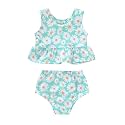 YOUNGER TREE Toddler Baby Girls Summer Swimsuit Sleeveless Striped Swimwear Two-Piece Suit Beach Bikini