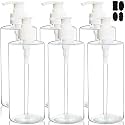 Youngever 6 Pack Clear Plastic Pump Bottles 16 Ounce, Empty Pump Bottles for Shampoo