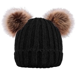 YoungLove Womens Faux Fur Pompom Mickey Ears