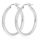 YOUNGYUE 925 Sterling Silver Hoop Earrings for Women Hypoallergenic Oversize 14K Gold Hoops Earrings for Women Thin Gold Plated Hoop earrings Lightweight Large Silver Hoop Earrings 20/30/40/50/60/70mm