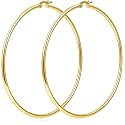 Silver Plated Hoop Earrings for Women Hypoallergenic 14K Gold Plated Hoops Earrings