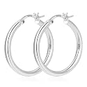 YOUNGYUE 925 Sterling Silver Hoop Earrings for Women Hypoallergenic Oversize 14K Gold Hoops Earrings for Women Thin Gold Plated Hoop earrings Lightweight Large Silver Hoop Earrings 20/30/40/50/60/70mm