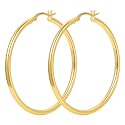 YOUNGYUE 925 Sterling Silver Hoop Earrings for Women Hypoallergenic Oversize 14K Gold Hoops Earrings for Women Thin Gold Plated Hoop earrings Lightweight Large Silver Hoop Earrings 20/30/40/50/60/70mm