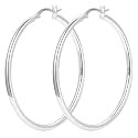 YOUNGYUE 925 Sterling Silver Hoop Earrings for Women Hypoallergenic Oversize 14K Gold Hoops Earrings for Women Thin Gold Plated Hoop earrings Lightweight Large Silver Hoop Earrings 20/30/40/50/60/70mm
