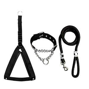 stainless steel nylon dog harness with choke collar  adjustable durable training amp walking gear for small medium amp large dogs extra small