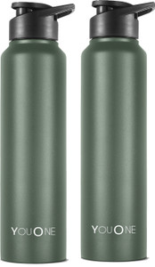 youone stainless steel water bottle for school office home gym leakproof rust free 1000 ml steel bottle