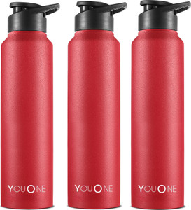 youone stainless steel water bottle for school office home gym leakproof rust free 1000 ml steel bottle