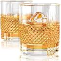 Your Home Bar with This Set of 2 Aesthetic Crystal Glasses, Featuring Wine Glasses and 250ml Glassware, Perfect for Entertaining and Everyday Use in Your Kitchen and Home (Whisky Glass, Set of 2)