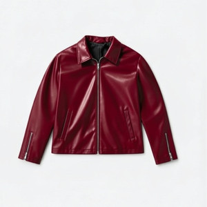 YourDrip Men Solid Leather Jacket