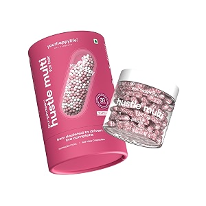 yourhappylife hustle multivitamin for women - 60 capsules  31 nutrients truphase 3-phase release  iron bisglycinate active b12 folate bacopa coq10  boost energy focus vision