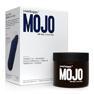 yourhappylife mojo testosterone supplement for men with premium natural stamina amplifier and fenugreek l-arginine amp tribulus for performance support muscle recovery amp stamina 30 capsules
