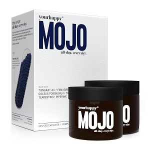 yourhappylife mojo testosterone supplement for men with premium natural stamina amplifier and fenugreek l-arginine amp tribulus for performance support muscle recovery amp stamina 30 x 2 capsules