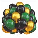 Black, green and Golden Chrome Confetti Balloons For Birthday Parties, Baby Shower, Anniversary, Theme party decoration (Pack of 60 Pcs)