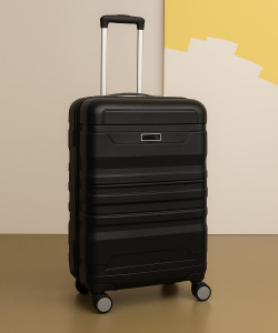 yours luggage 8-wheel hard case trolley bag  polycarbonate tsa lock smooth rolling design cabin suitcase 2 wheels - 20 inch