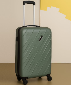 yours luggage 8-wheel hard case trolley bag  polycarbonate tsa lock smooth rolling design check-in suitcase 2 wheels - 24 inch