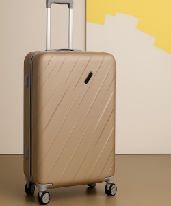 yours luggage 8-wheel hard case trolley bag  polycarbonate tsa lock smooth rolling design check-in suitcase 2 wheels - 24 inch