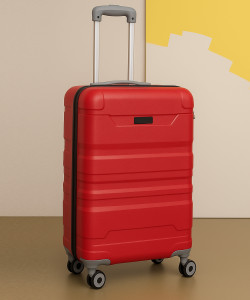 yours luggage 8-wheel hard case trolley bag  polycarbonate tsa lock smooth rolling design cabin suitcase 2 wheels - 20 inch