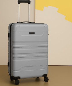 yours luggage polycarbonate trolley bag  hard shell 8 wheels number lock travel-ready cabin suitcase 2 wheels - 20 inch