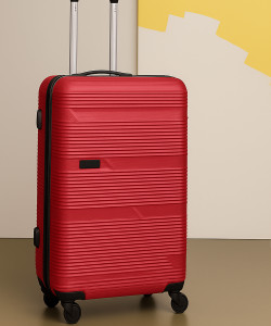 yours luggage polycarbonate trolley bag  hard shell 8 wheels number lock travel-ready check-in suitcase 2 wheels - 24 inch