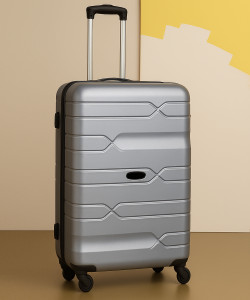 yours luggage stylish hard body luggage  8-wheel spinner trolley polycarbonate build check-in suitcase 2 wheels - 24 inch