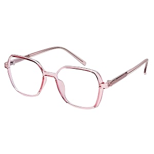 pink square full rim acetate frame eye frame