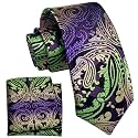 YourTies Boys Tie Silk Self Kids Necktie Pocket Square Set with Gift Box