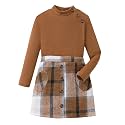 YOURUIKEY Girls Plaid Skirt Set Fall Winter Clothes 2 Piece Outfits 8-12Y