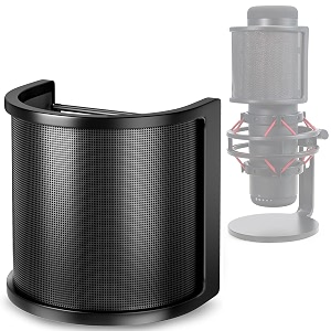youshares quadcast mic pop filter - microphone windscreen mask shield compatible with hyperx quadcast s usb gaming microphone