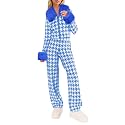Yousify Snow Suits for Women Winter Sweater Sets Color Block Skiing Outfit