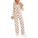 Yousify Snow Suits for Women Winter Sweater Sets Color Block Skiing Outfit
