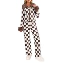 Yousify Snow Suits for Women Winter Sweater Sets Color Block Skiing Outfit