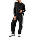 Yousify Women's 2 Piece Outfits Side Stripe Tracksuit Fall Matching Sets