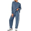 Yousify Women's 2 Piece Outfits Side Stripe Tracksuit Fall Matching Sets