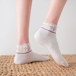 socks for women winter wear  low cut ankle length loafer socks  ladies knitted socks combo  girls socks  socks for yoga  printed socks pack of 5 multicolor sk1200