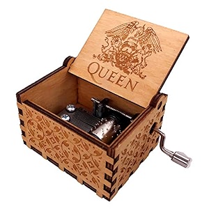 youtang antique carved wooden hand crank queen music box play bohemian rhapsody