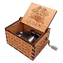 YouTang Antique Carved Wooden Hand Crank Queen Music Box, Play Bohemian Rhapsody