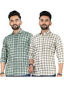 youth first Men Checkered Casual Light Green