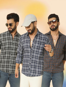 youth first Men Checkered Casual Multicolor Shirt