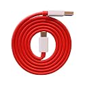 Type C Cable Compatible with SuperVOOC Dash Warp 65W/30W/20W/6Amp Fast Charging - Data Sync Charger (Red and White) | Pack of 1