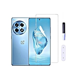 premium uv tempered glass screen protector for oneplus 12r 5g  full adhesive uv curved case friendly hd clarity pack of 1