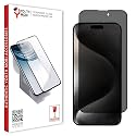 Privacy Tempered Glass Screen Protector for iPhone 15 Pro Max (6.7 Inch) - Edge-to-Edge, Case Friendly, Anti Spy, Bubble Free Installation, Black (Pack of 1)