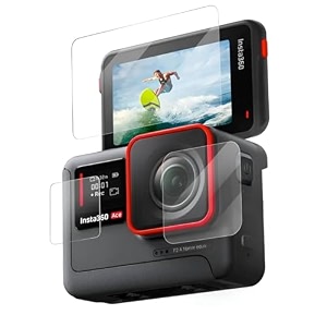 military-grade gorilla tempered glass screen protector for insta360 ace pro action camera transparent edge to edge full screen coverage complete set of 3 glass